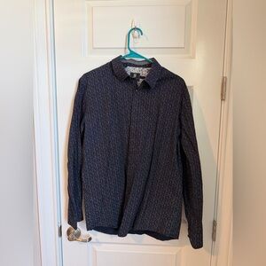 Steel & Jelly Navy Patterned Men’s Button-Up Shirt